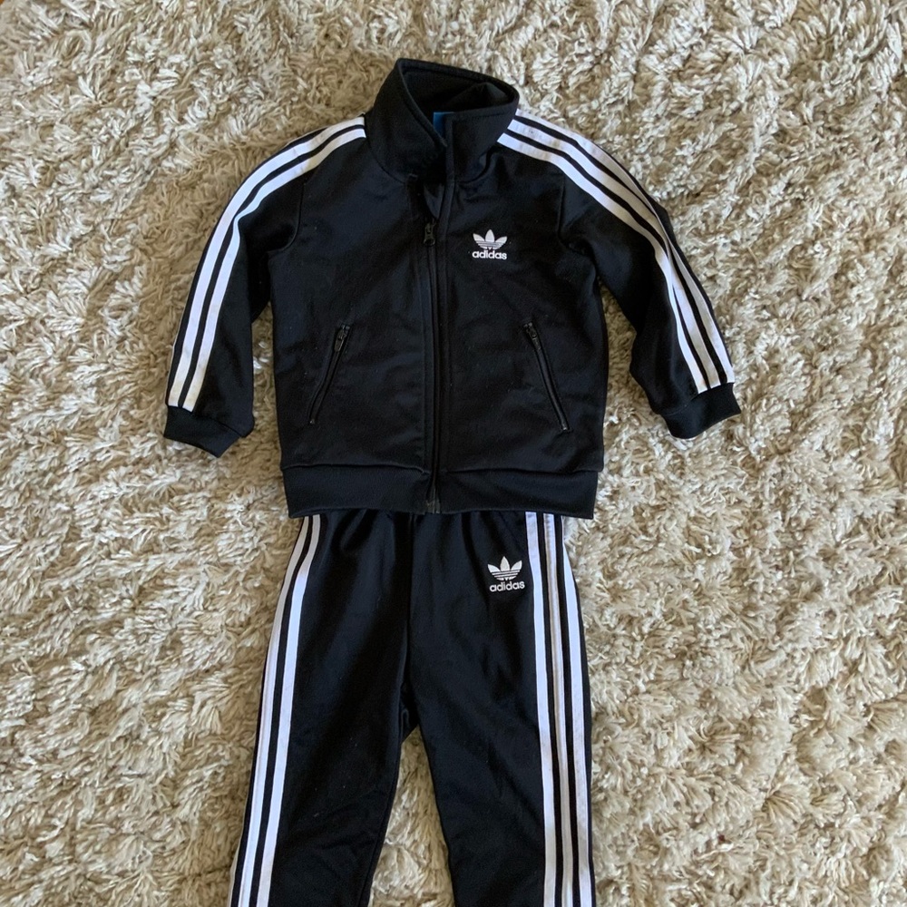 Adidas Black Hoodie with Blue Tag